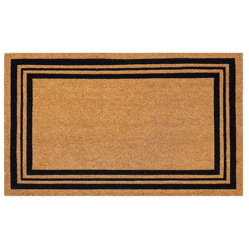 Welcome natural black border - black,